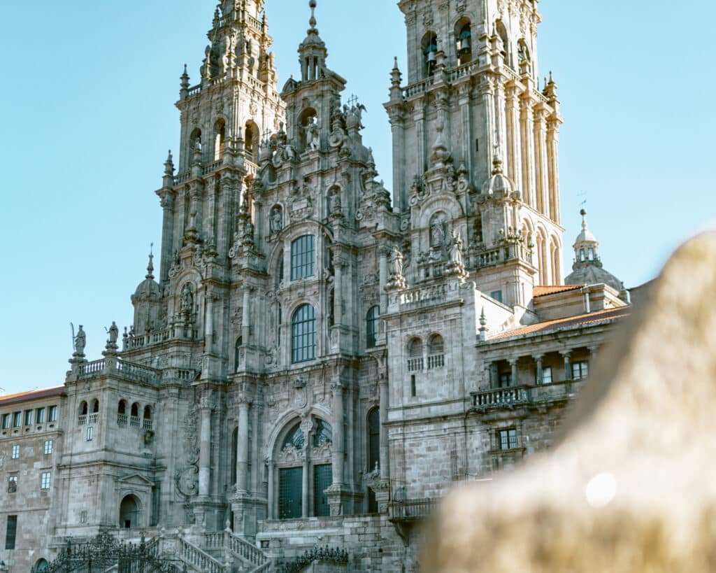 Catedral de Santiago on a sunny day one of the things to do in Santiago de Compostela. 