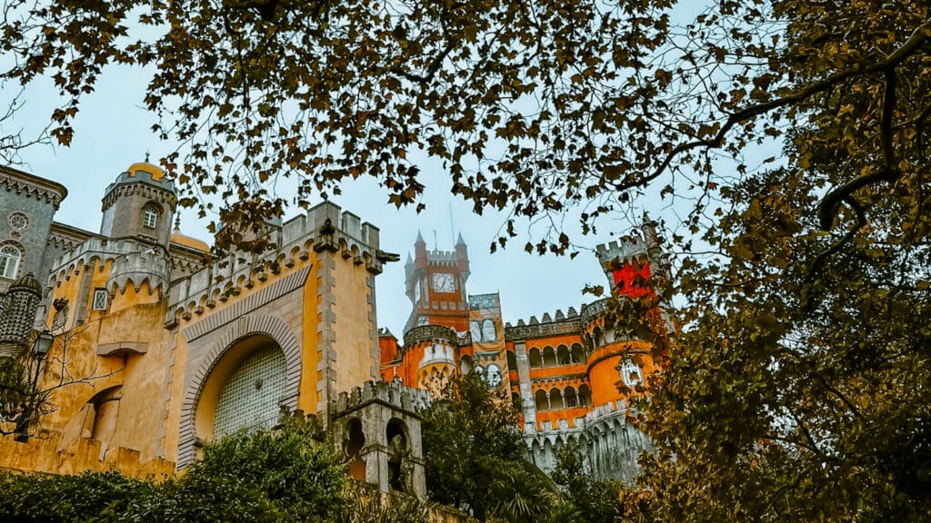 Colorful Sintra castles. Sintra is a perfect day trip from Porto.