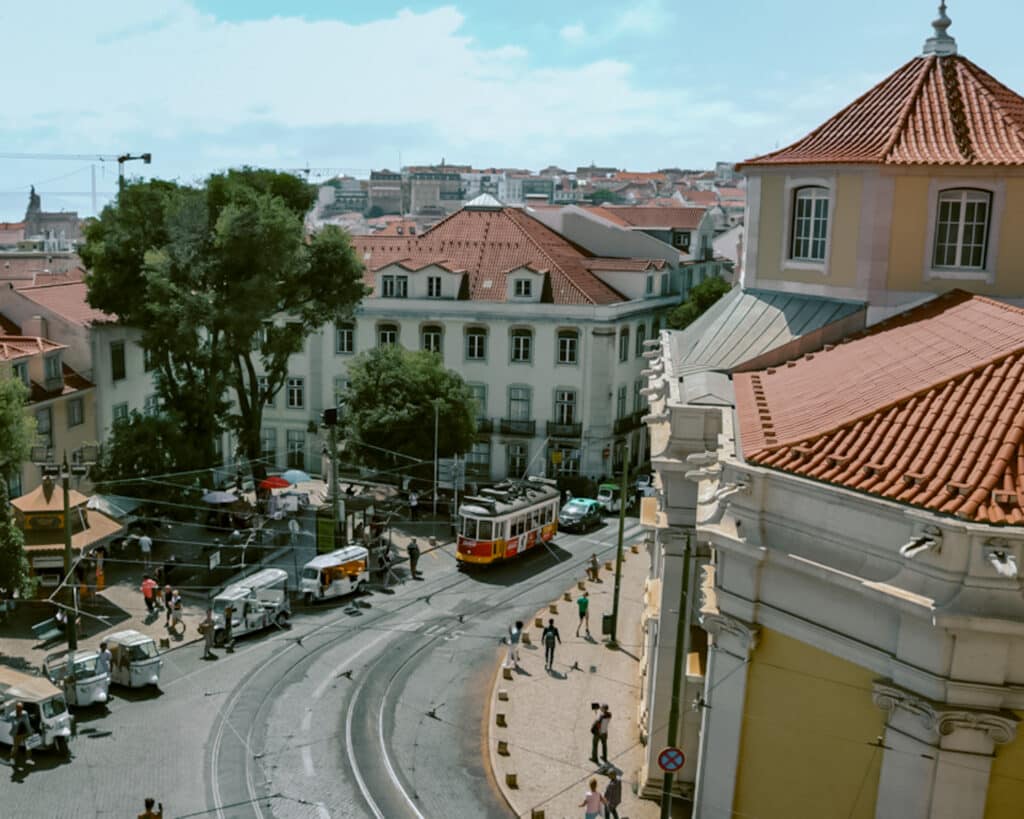 Day trip from Porto to Lisbon photo. Street in Lisbon, Portugal.