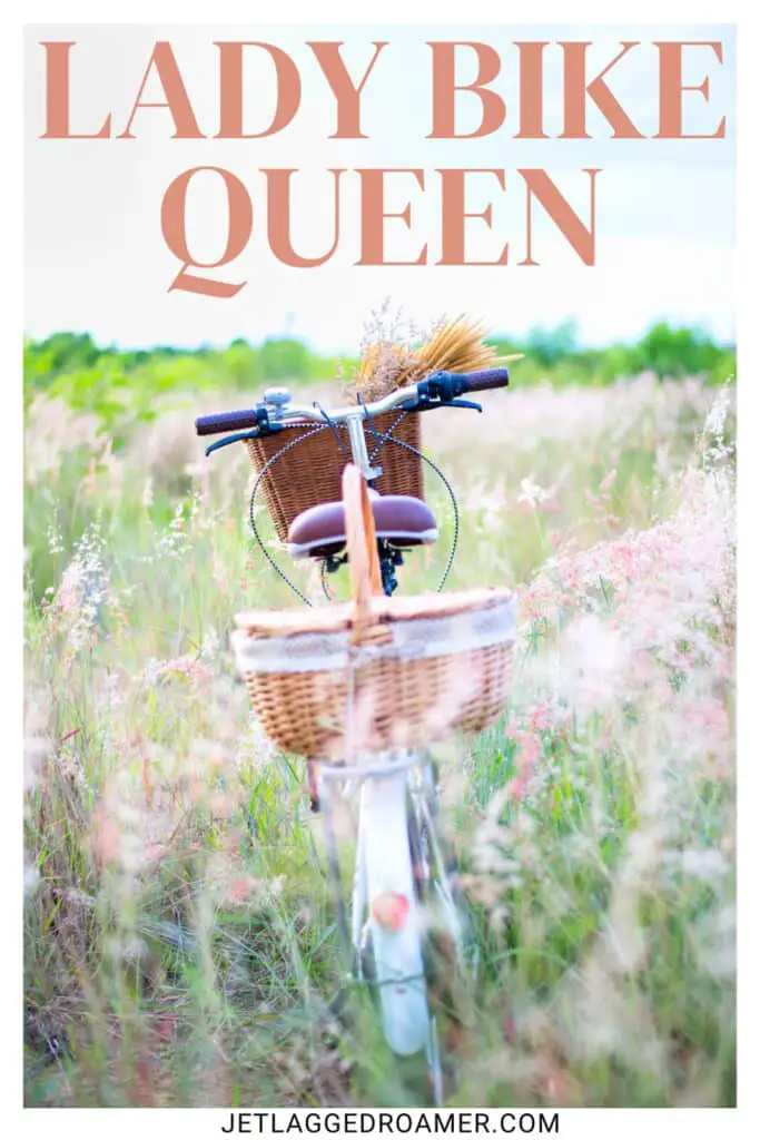 Bike captions for Instagram photo of a bike cruiser. Bike photo caption that says "lady bike queen."