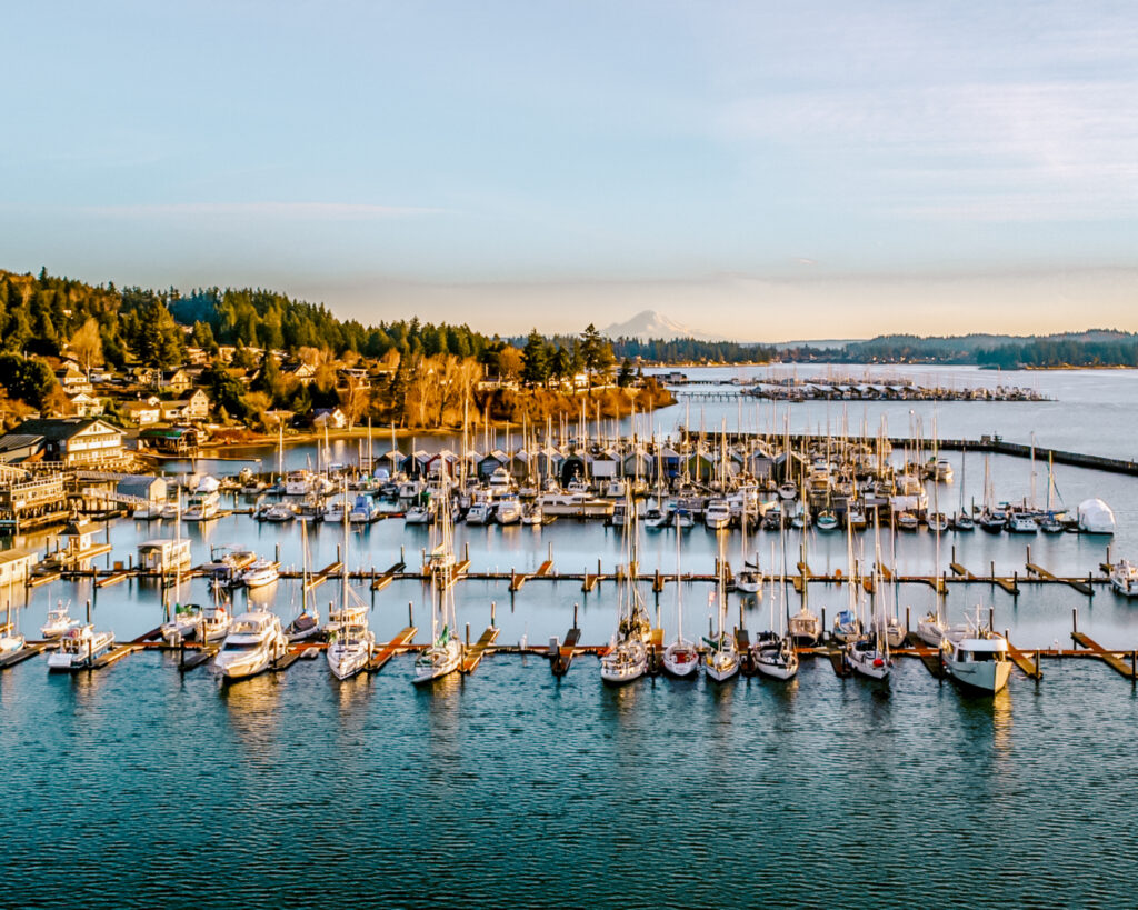 One of the day trips from Seattle to Poulsbo. Marina in Poulsbo. 