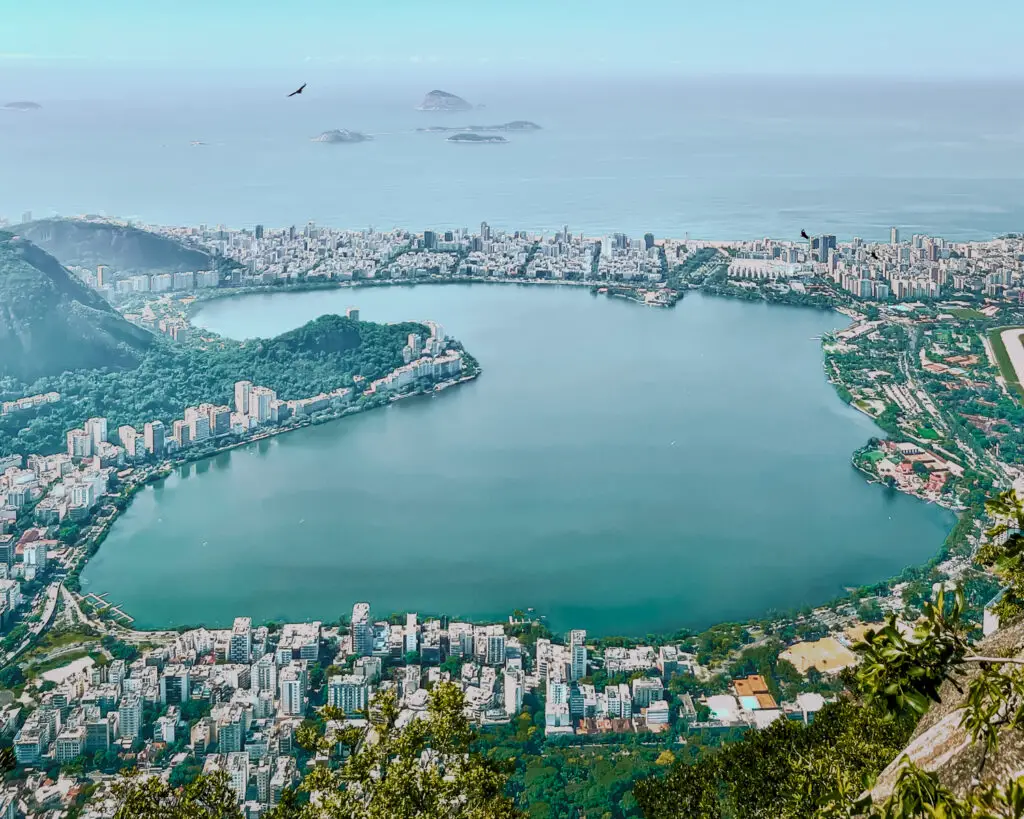 View of Rio de Janeiro, Brazil from the mountains. One of the best cities in South America and popular. 
