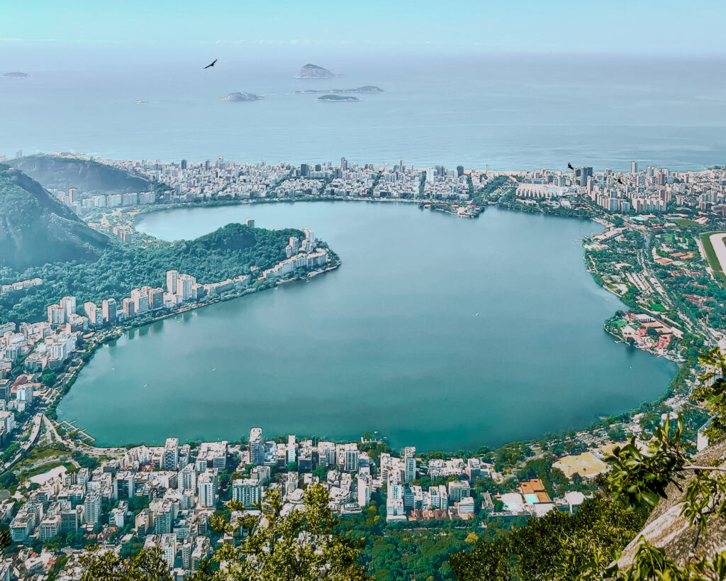 View of Rio de Janeiro, Brazil from the mountains. One of the best cities in South America and popular.