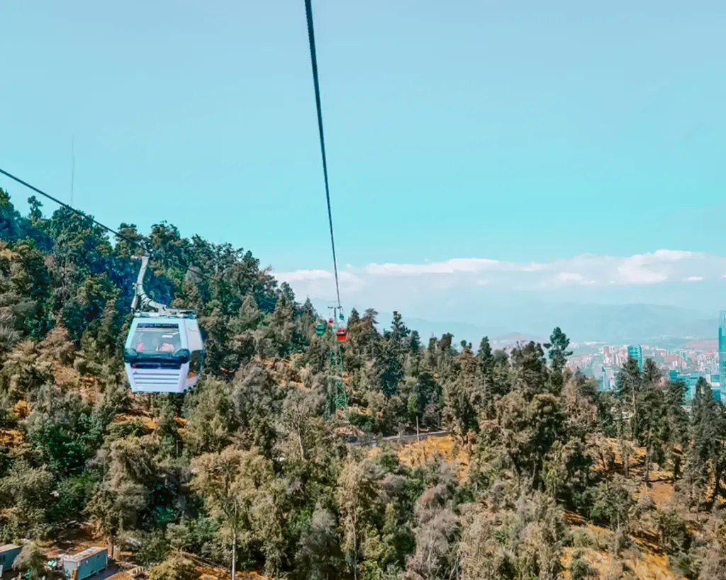 Cable car in Santiago, Chile. 
