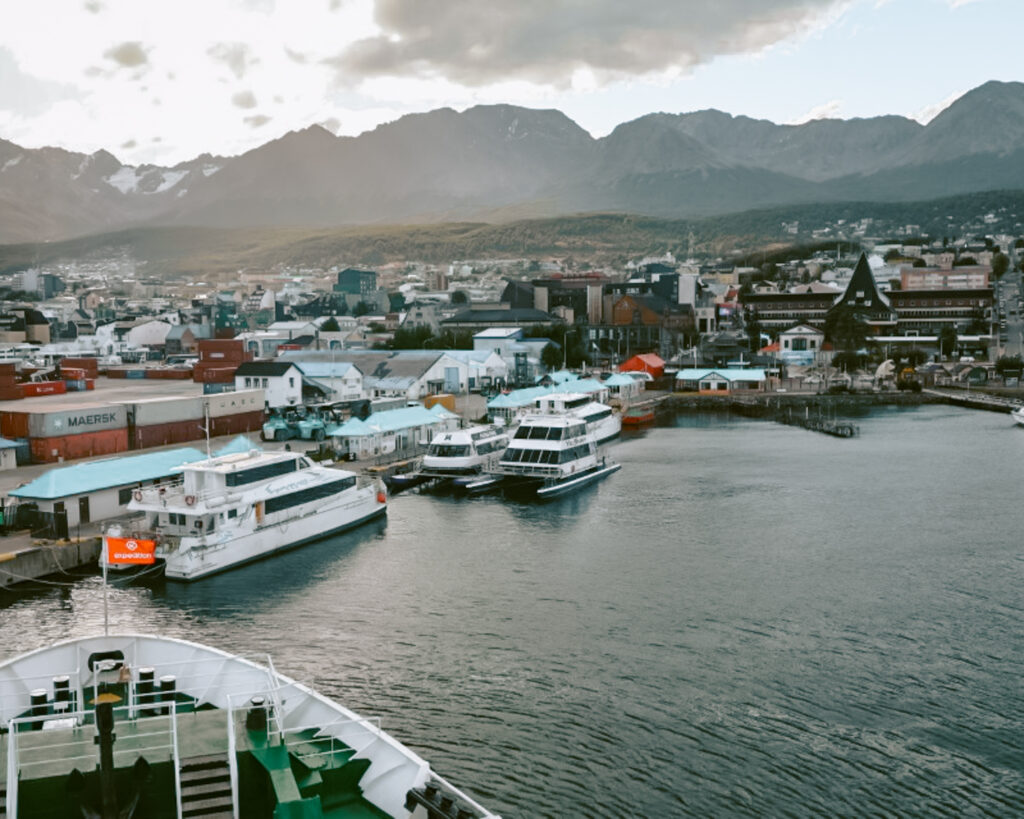 Ushuaia, Argentina port. One of the best places to travel in South America.