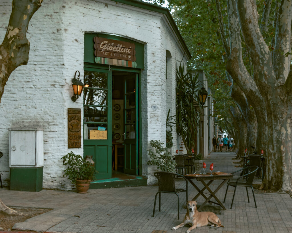 Cafe in Colonia del Sacramento one of the most beautiful places in South America.