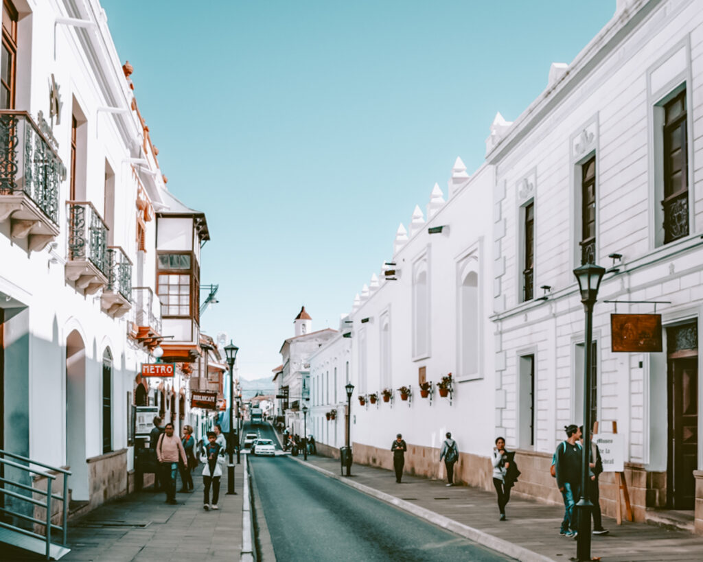 Streets in Sucre, Bolivia.