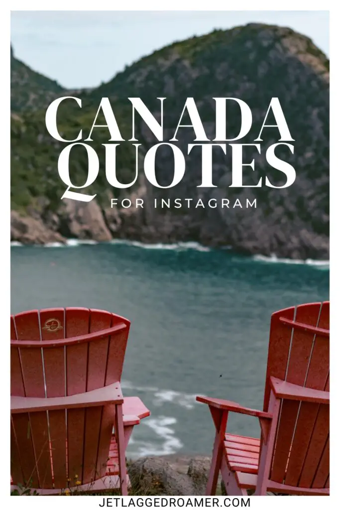 Canada Instagram captions Pinterest pin of Canada. Text says Canada quotes for Instagram.