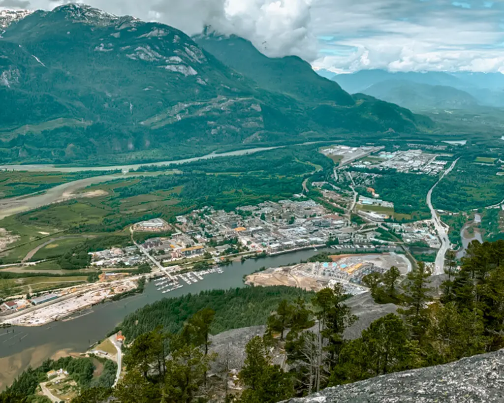 View from a mountain of Squamish, Canada. 