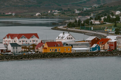 View of the pier Ísafjörður one of the small towns in Iceland.