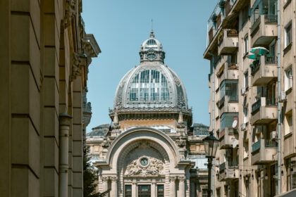 Historic building in Old Town Bucharest. One of the things to do in Bucharest is wander Old Town.