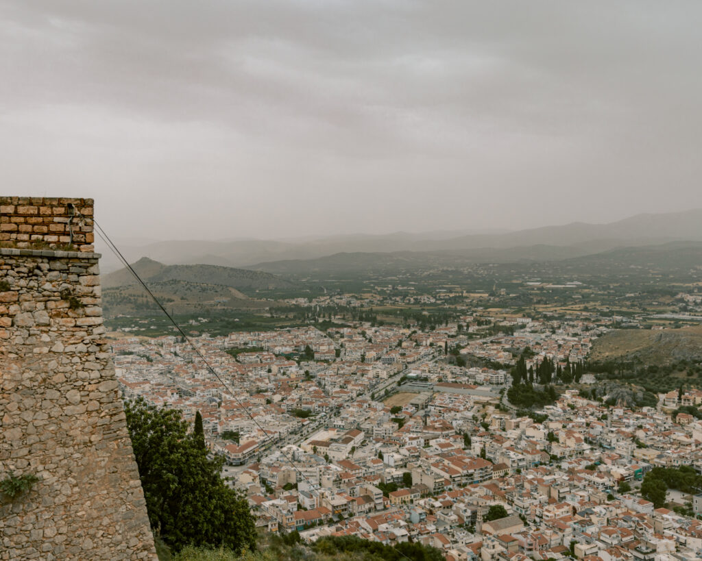 View of Nafplio, Greece from Palamidi Castle.